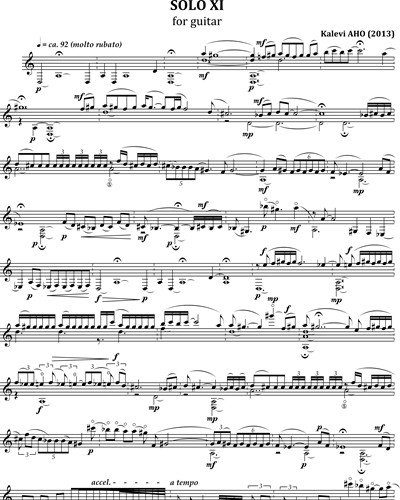 Solo XI for Guitar — Kalevi Aho
