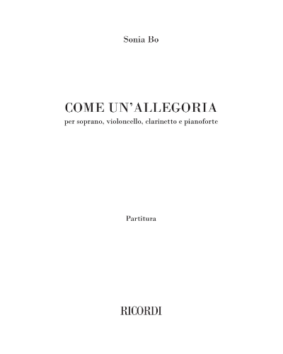 Come un'allegoria — Sonia Bo