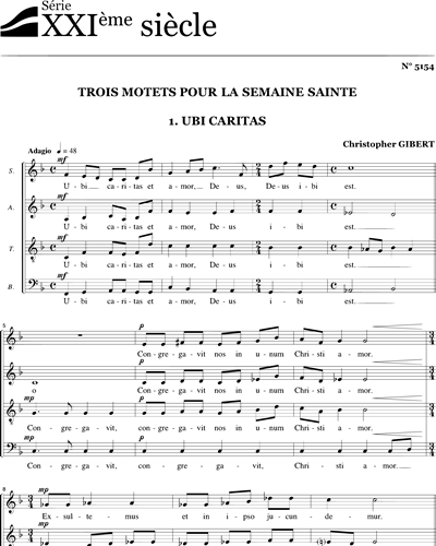Trois motets pour la semaine Sainte - Gibert — Christopher Gibert