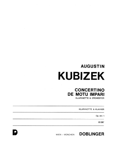 Concertino de motu impari, op. 44/1 — Augustin Kubizek