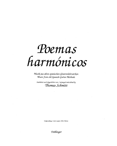 Poemas Harmonicos — Thomas Schmitt