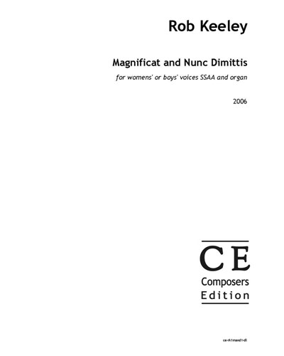 Magnificat and Nunc Dimittis — Rob Keeley