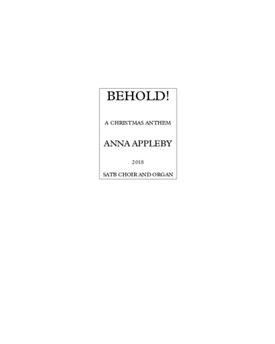 Behold! — Anna Appleby