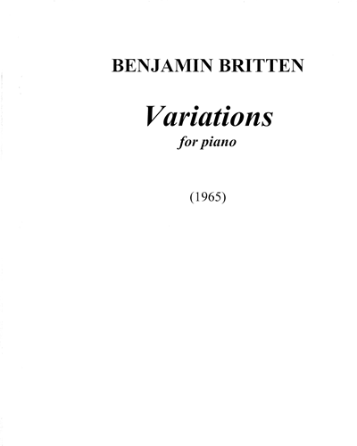 Variations, op. 73 — Benjamin Britten