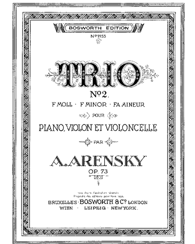 Trio No. 2 in F minor, op. 73 — 阿连斯基