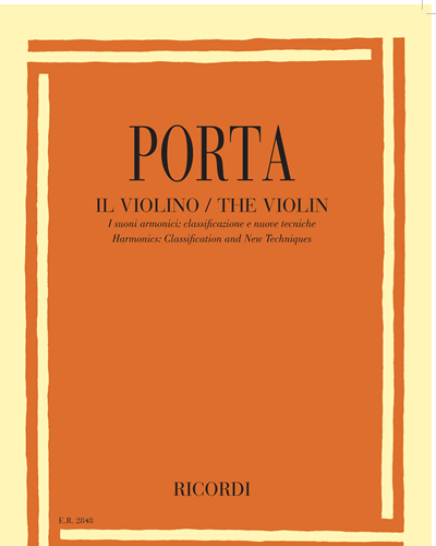 Il Violino - I suoni armonici: classificazione e nuove tecniche — Enzo Porta