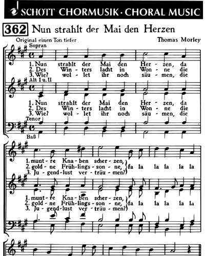 Nun strahlt der Mai den Herzen — Thomas Morley