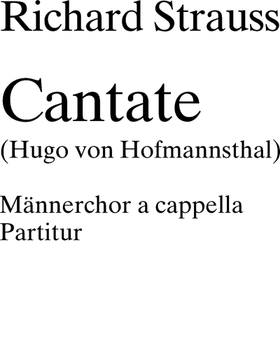 Cantate — 理查德·施特劳斯