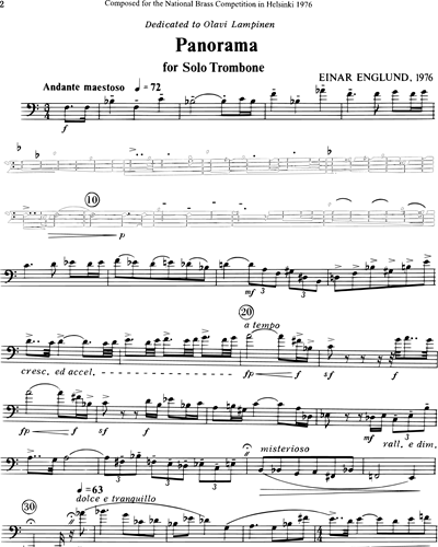 Panorama for solo trombone — 埃纳尔·恩格伦德