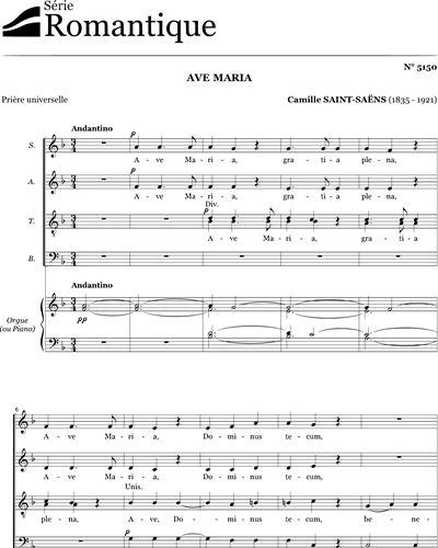 Ave Maria - Saint-Saëns - SATB — Camille Saint-Saëns