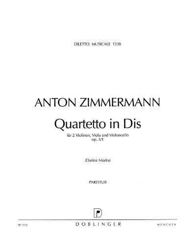 Quarteto in D-flat major, op. 3/1 — Anton Zimmermann
