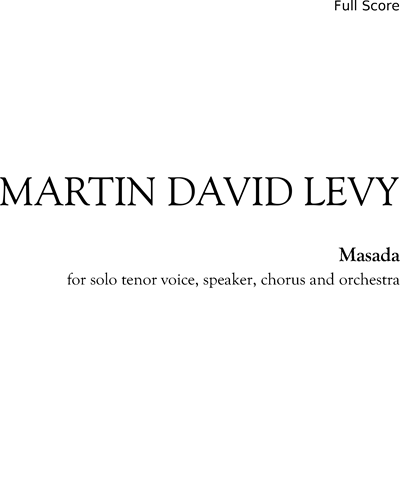 Masada — Marvin David Levy