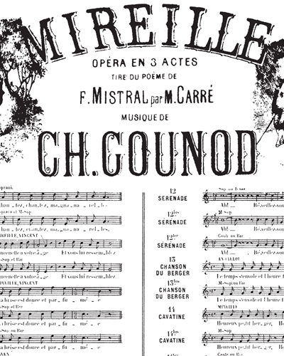 Mireille No. 3 Chanson De Magali — 古诺