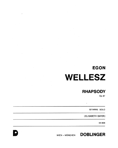 Rhapsody, op. 87 — 埃贡·韦勒斯