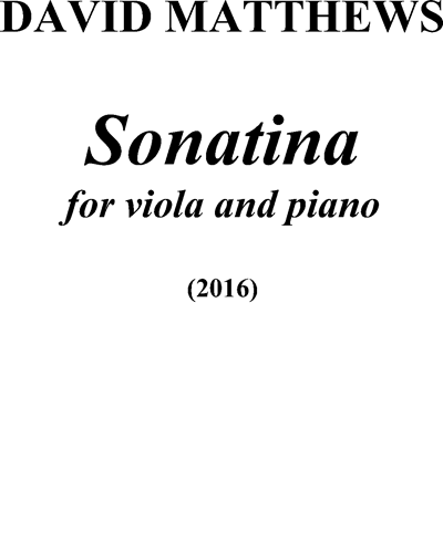 Sonatina, op. 141 — David Matthews