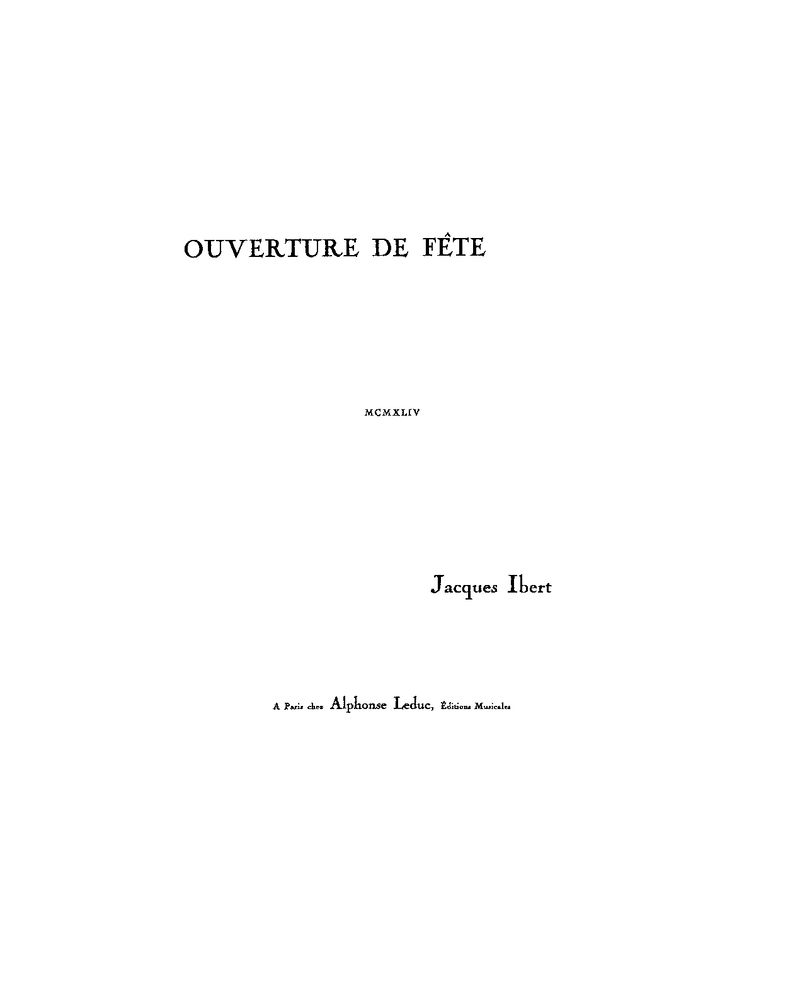 Ouverture de fête — 雅克·伊贝尔