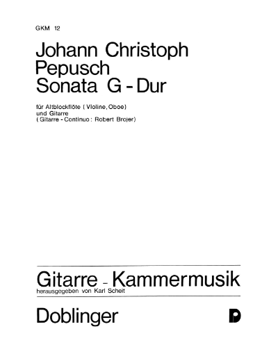 Sonata in G major — 约翰·克里斯多夫·佩普施