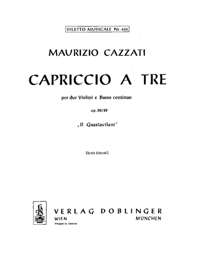 Capriccio a Tre in A major 'Il Guastavilani', op. 50/29 — Maurizio Cazzati