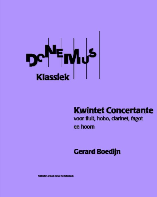 Quintet Concertante, op. 150 — Gerard Hendrik Boedijn