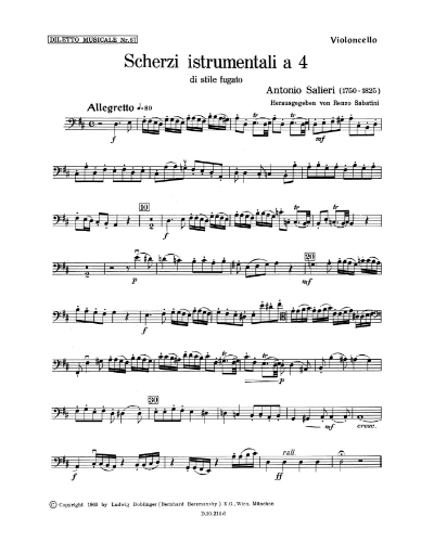 Scherzo for Four in Fugue Style — 萨列里