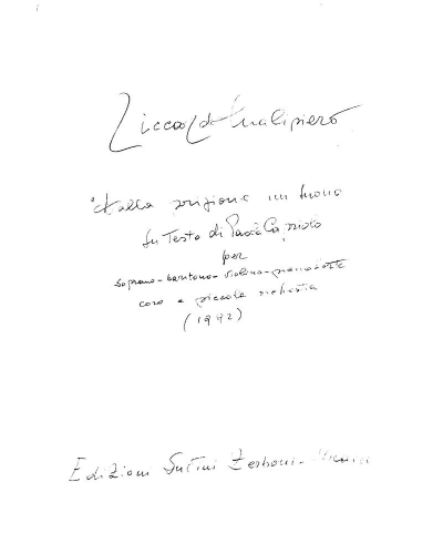 Dalla prigione un suono — Riccardo Malipiero