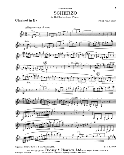 Scherzo for Clarinet and Piano — Phil Cardew