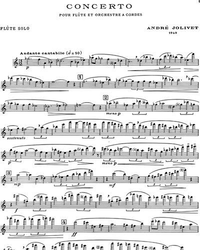 Concerto for Flute and String Orchestra — 安德烈·若利韦