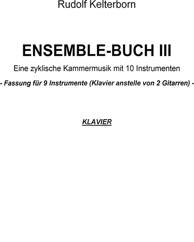 Ensemble-Buch III — Rudolf Kelterborn
