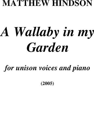 A Wallaby in my Garden — Matthew Hindson