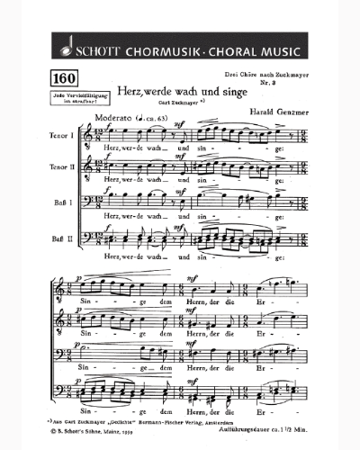 Drei Chöre, op. GeWV 54 — Harald Genzmer