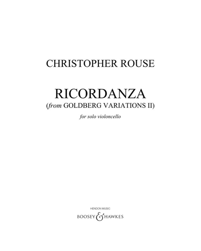 Ricordanza (II from "Goldberg Variations II") — Christopher Rouse