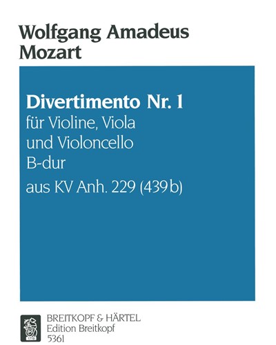 Divertimento No. 1 in B-flat major, K. Anh. 229 — 莫扎特