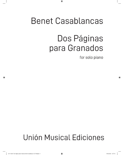 Dos Páginas para Granados — Benet Casablancas
