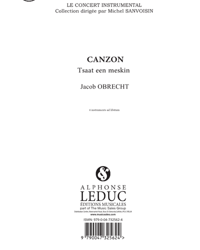 Conzon - Tsaat Een Meskin — Jacob Obrecht