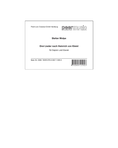 Three Songs after Heinrich von Kleist — Stefan Wolpe
