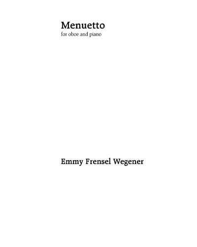 Menuetto — Emmy Heil Frensel-Wegener