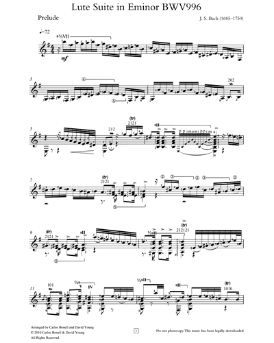 Lute Suite in E minor, BWV 996 — 巴赫
