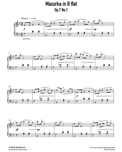 Mazurka in B-flat major, op. 7 no. 1 — 肖邦