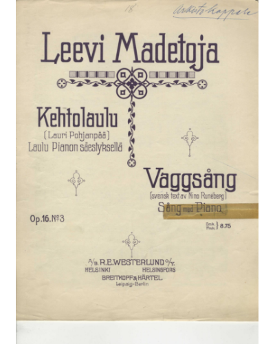 Lullaby, op. 16/3 — Leevi Madetoja