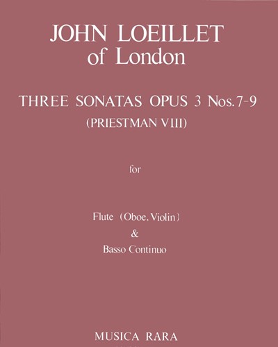 Six Sonatas from op. 3, Nos. 7-9 — Jean-Baptiste Loeillet of London