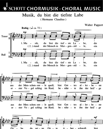 Musik, du bist die tiefste Labe — Walter Pappert