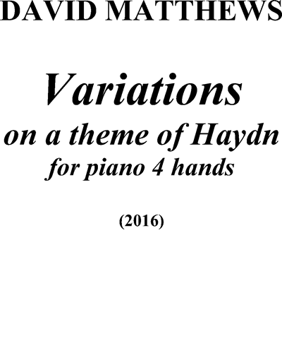 Variations on a theme of Haydn — David Matthews
