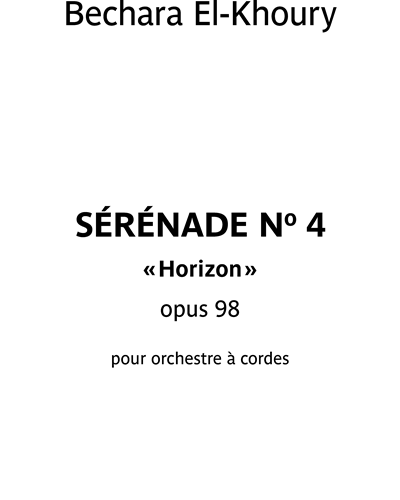 Horizon, op. 98 — Bechara El Khoury