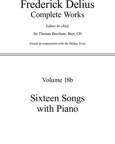 Sixteen Songs with Piano — Frederick Delius