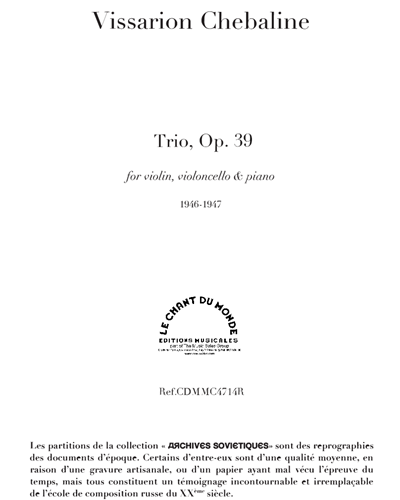 Trio, op. 39 — Vissarion Shebalin