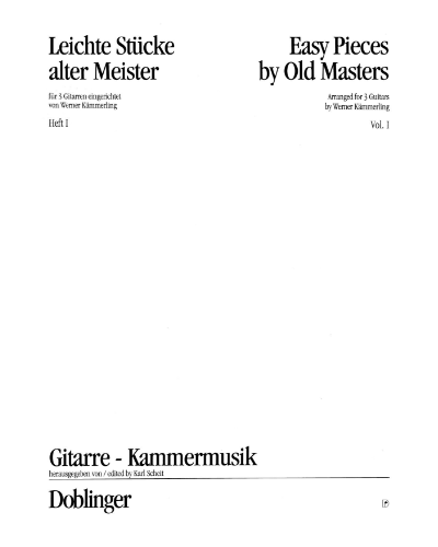 Easy Pieces by Old Masters, Volume 1 — Werner Kämmerling