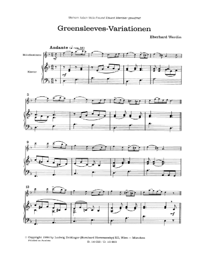 Greensleeves-Variationen — Eberhard Werdin