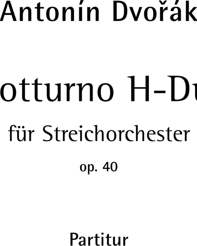 Notturno in B major, op. 40 — 德沃夏克
