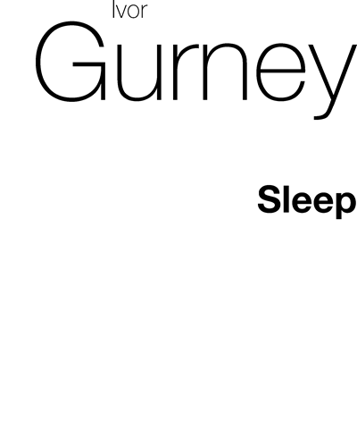 Sleep — Ivor Gurney