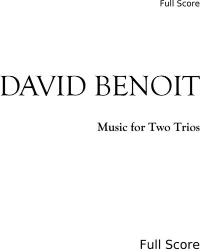 Music for Two Trios — David Benoit